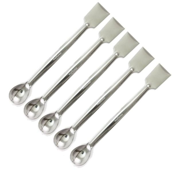 Borox Metal Spatül Kaşıklı İnce 15cm - Öğrenci Spatula 100 Adet Toptan