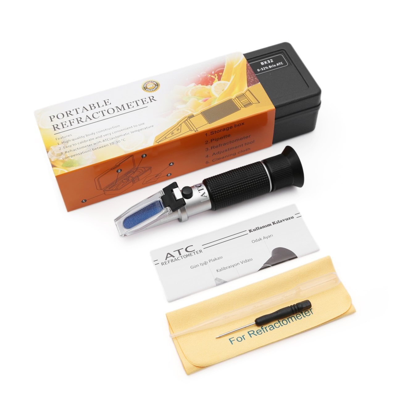 ATC BX32 Refraktometre 0-32 Brix - Meyve ve Bor Yağı Ölçer