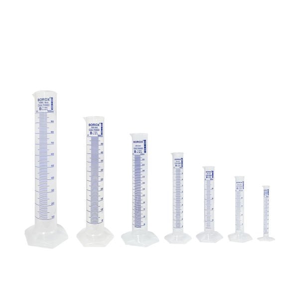 Borox Plastik Mezür 100 ml - Uzun Form - Dereceli Silindir Mavi Skala