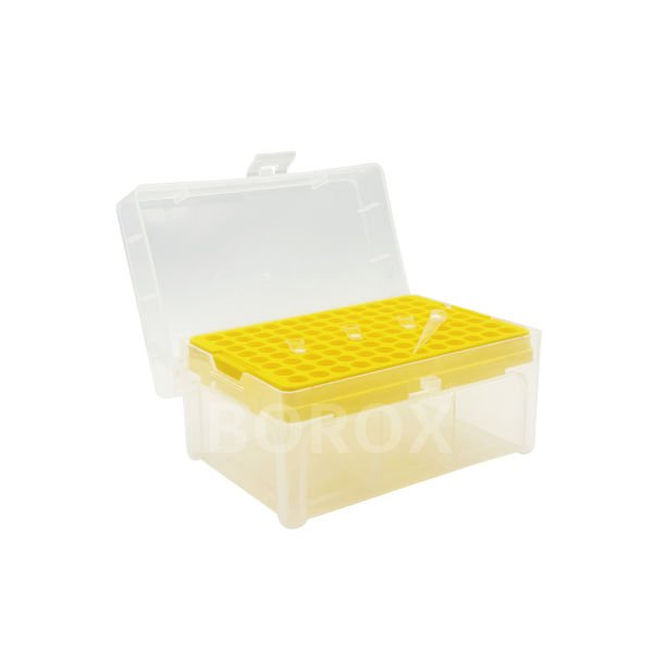 Borox Boş Pipet Ucu Kutusu 2-200ul İçin - Mikropipet Tip Box 96lı Rack