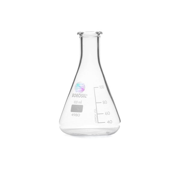 Borosil Cam Erlen 100 ml - Erlenmeyer Flask Dar Boyunlu
