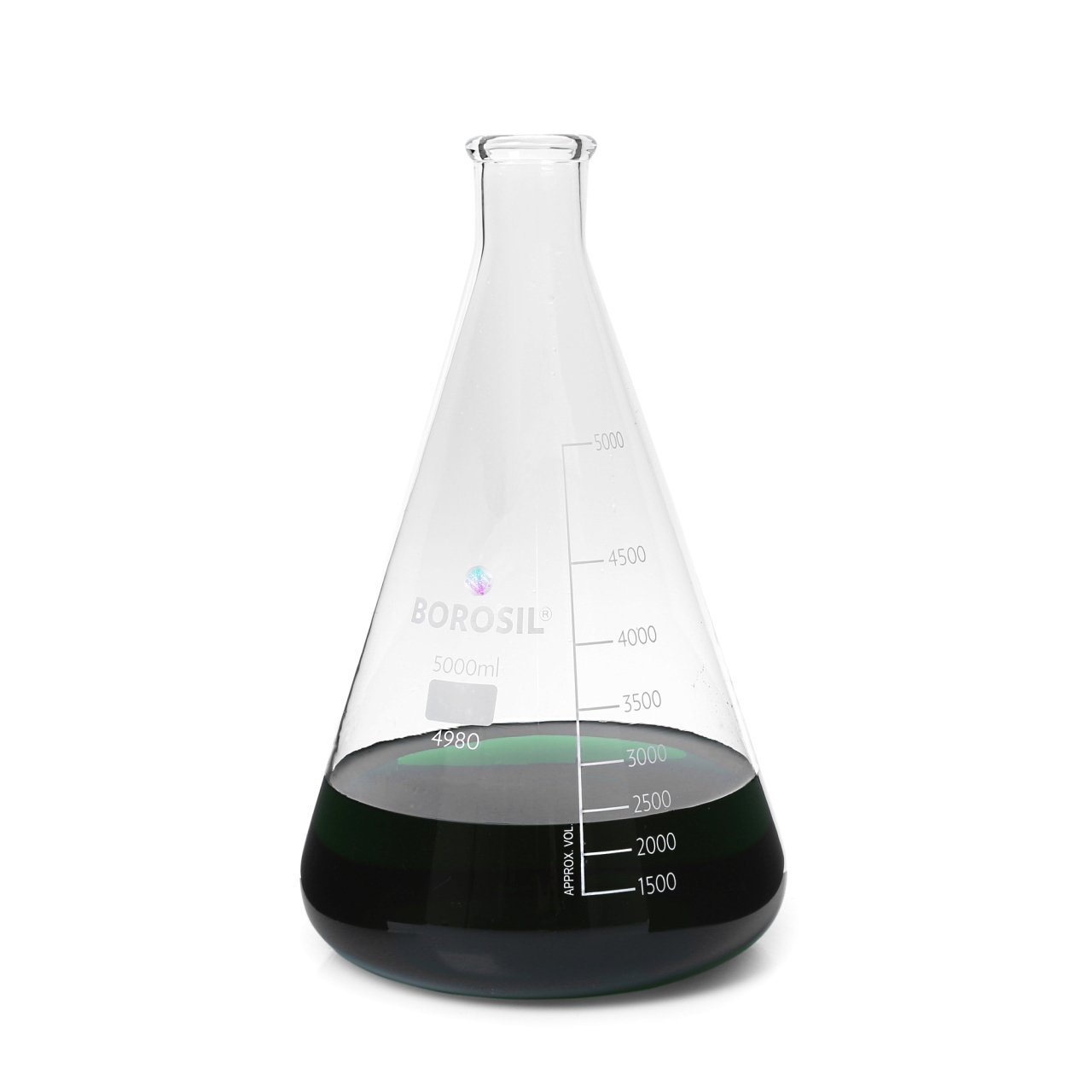 Borosil Cam Erlen 5000 ml - Erlenmeyer Flask Dar Boyunlu