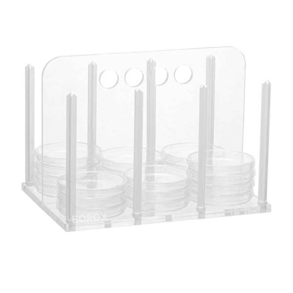 Borox Akrilik Petri Kabı Standı 90mm Petri İçin Rack - Petri Standı