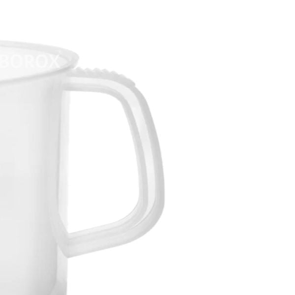 Borox Kulplu Plastik Beher 500 ml - Kabartma Dereceli Beaker - Ölçü Kabı - PP Beher - 12 Adet/Toptan