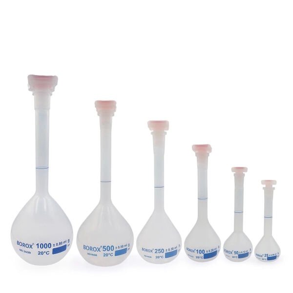 Borox Plastik Balon Joje 50ml - Plastik Kapaklı - Volumetrik Flask