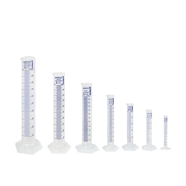 Borox Plastik Mezür 250 ml - Uzun Form - Dereceli Silindir Mavi Skala - 24 Adet Toptan