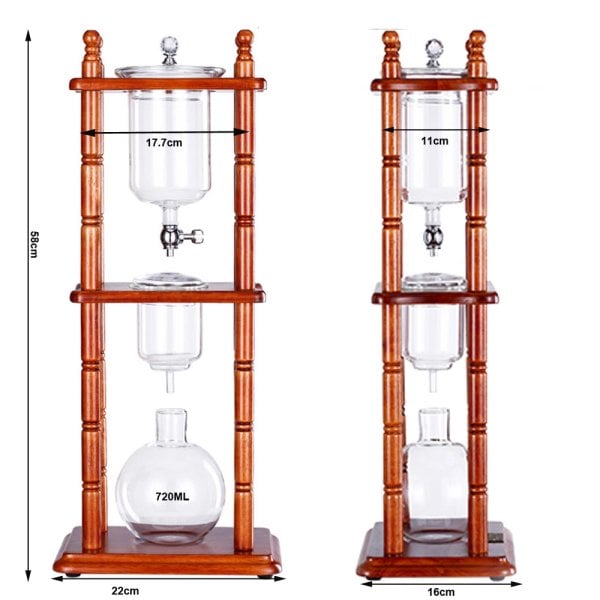 Cold Drip Brew Kahve Cam Seti - Soğuk Kahve Düzeneği Standlı