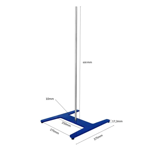 Borox Büret Standı 333x375mm - H Şeklinde Bunzen Mesnedi Set - 60cm Çubuklu - Yüksek Kalite