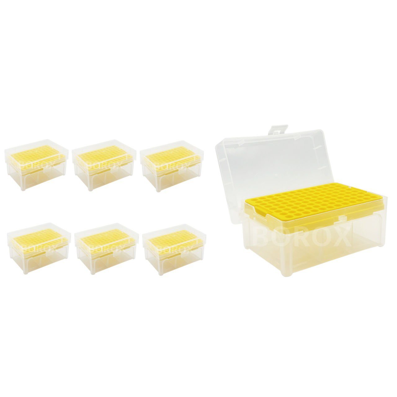 Borox Boş Pipet Ucu Kutusu 2-200ul İçin - Mikropipet Tip Box 96lı Rack - 6 Adet Toptan