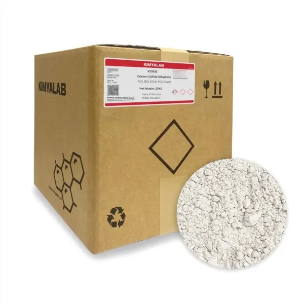 Kimyalab Kalsiyum Sülfat - Calcium Sulfate Dihydrate - 25 Kg-Koli