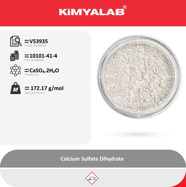 Kimyalab Kalsiyum Sülfat - Calcium Sulfate Dihydrate - 25 Kg-Koli