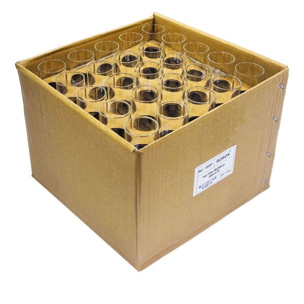 Borox Cam Deney Tüpü 38x200 mm - Test Tüpü 25 Adet-Paket - Büyük Cam Tüp