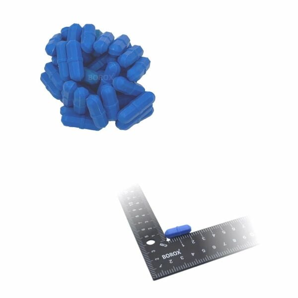 Manyetik Balık 8x25 mm - Mavi Teflon Karıştırıcı Halkalı - 50 Adet Toptan