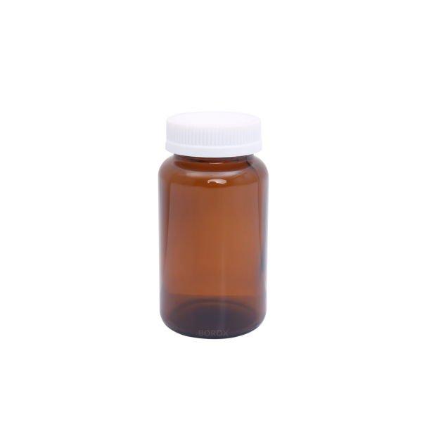 Borox Amber Cam Şişe 300 ml - Bastır Aç Kapaklı Ecza Şişe