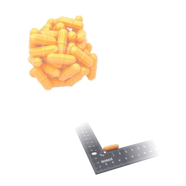 Manyetik Balık 8x25 mm - Turuncu Teflon Karıştırıcı Halkalı - 50 Adet Toptan