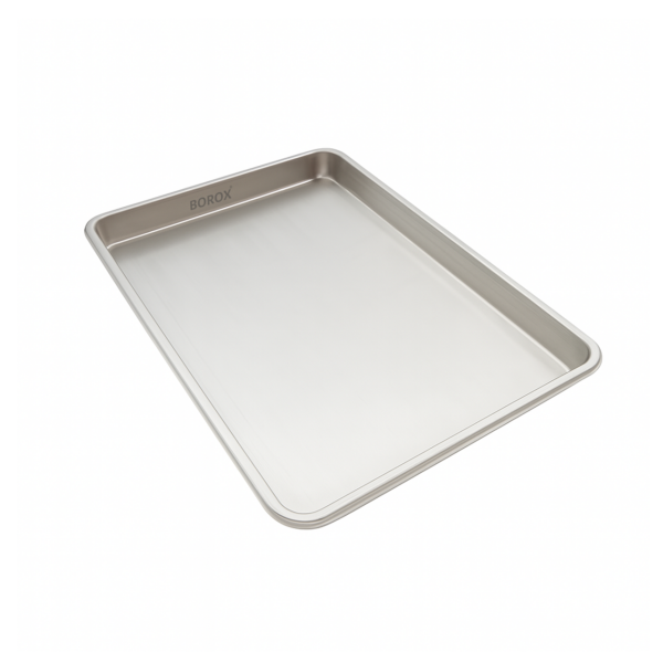 Borox Paslanmaz Çelik Laboratuvar Tepsisi - Numune Taşıma Tepsisi - Numune Kabı - Tray - 4 Ölçü Set
