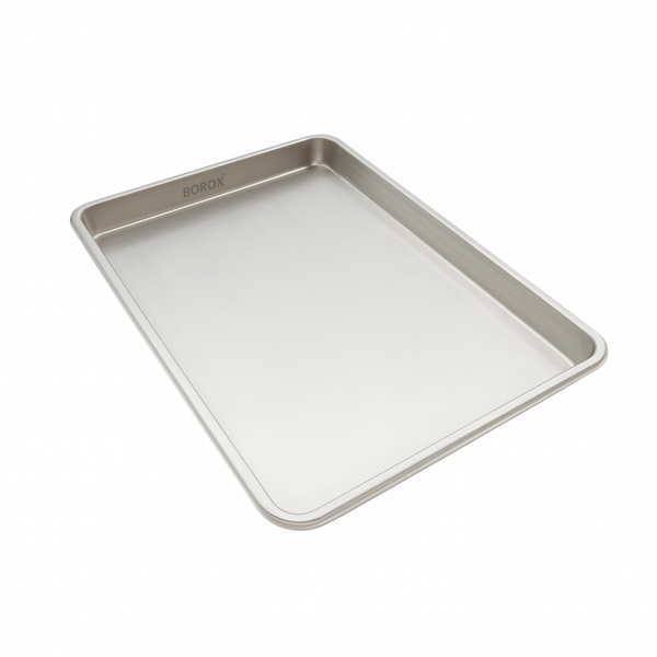 Borox Paslanmaz Çelik Laboratuvar Tepsisi - Numune Taşıma Tepsisi - Numune Kabı - Tray - 4 Ölçü Set