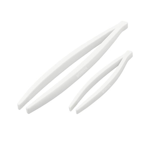 Borox Penset 25 cm Teflon - Düz Uçlu İçi Tırtıklı - Laboratuvar PTFE Cımbız