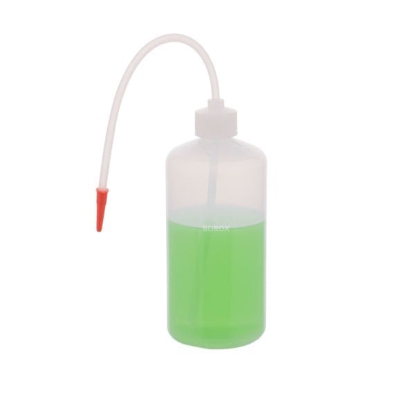 Borox Piset Seti - Renkli Yıkama Şişesi - Şeffaf - PE Plastik Uzun Form - 250-500-1000ml Set - 3 Adet/Paket