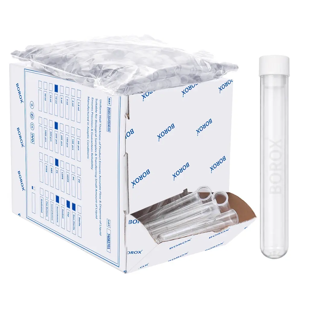 Test Tüpü P.S Kapaklı 16x100mm - 10ml Santrifüj Tüpü 250adet
