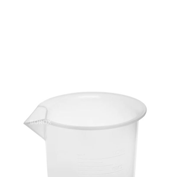 Borox Plastik Beher 100 ml - Kabartma Dereceli - Plastic Beaker Autoclavable