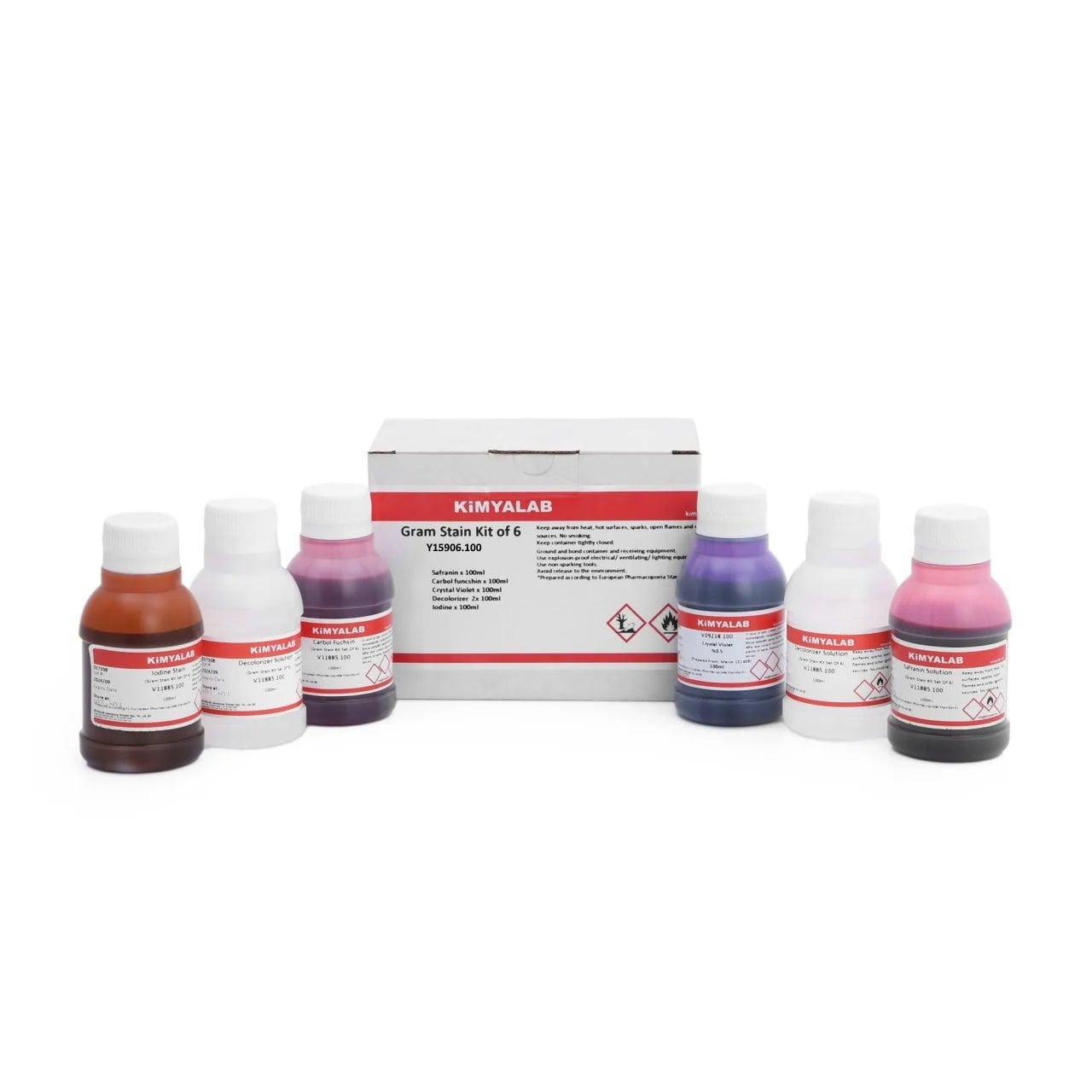 Gram Boyama Seti - Kristal Violet Safranin İyodin Decolorizer Set