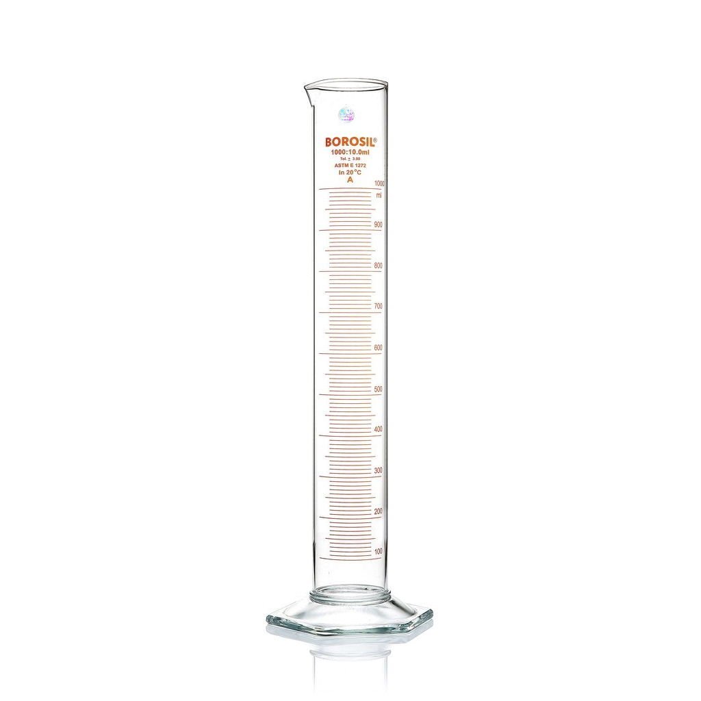 Borosil Cam Mezür 1000 ml - Dereceli Silindir Sertifikalı