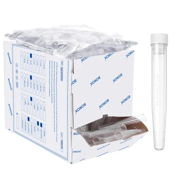 Plastik Test Tüpü Kapaklı 16x100mm - P.S Tüp 10ml Dibi Konik