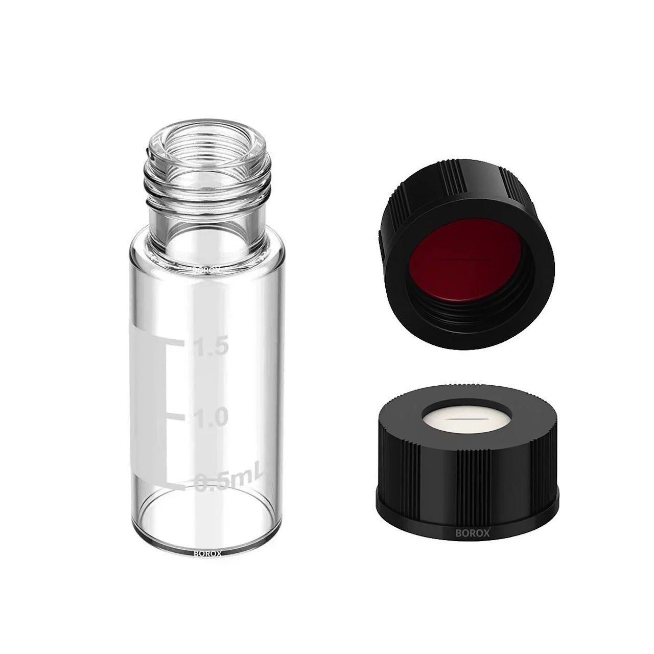 Borox Cam Vial Vida Yarıklı Kapaklı ND9 - Şeffaf 2ml - 100 Adet/Paket