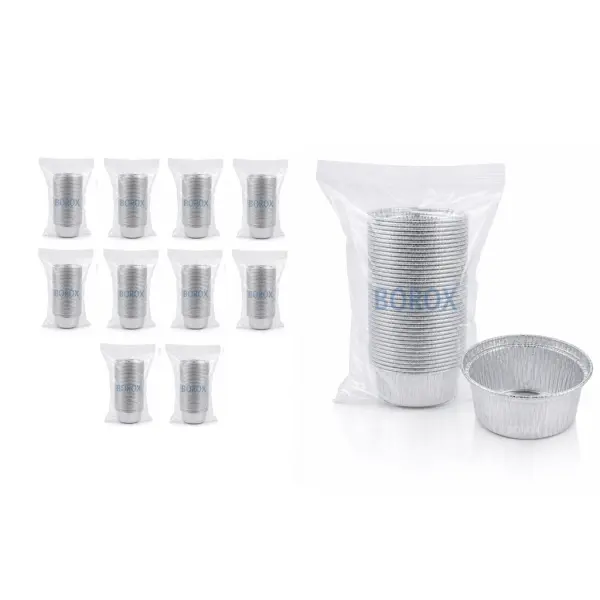 Borox Alüminyum Tartım Kabı - 86x33mm Tartım Kapları 500 Adet Toptan