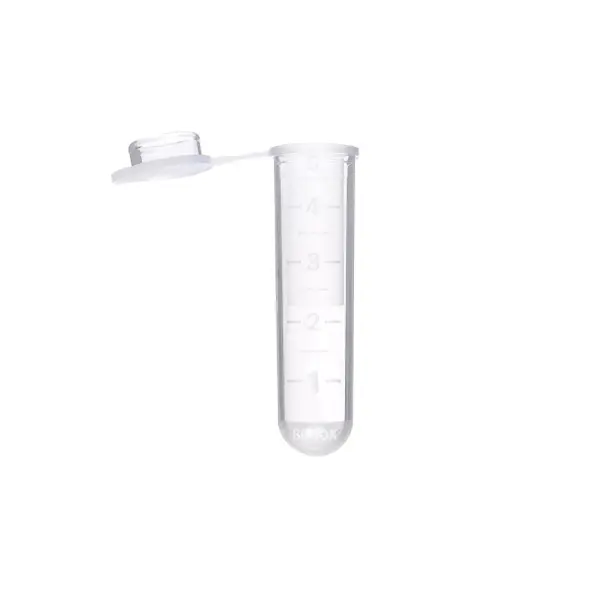 Borox Mikrosantrifüj Ependorf Tüpü 5ml - Yuvarlak Tabanlı - Özel Kilit Kapaklı - 100 Adet