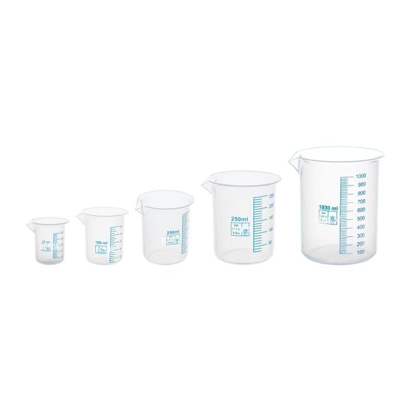 Borox Plastik Beher 1000 ml - Ölçü Kabı - Mavi Skala - 12 Adet/Toptan