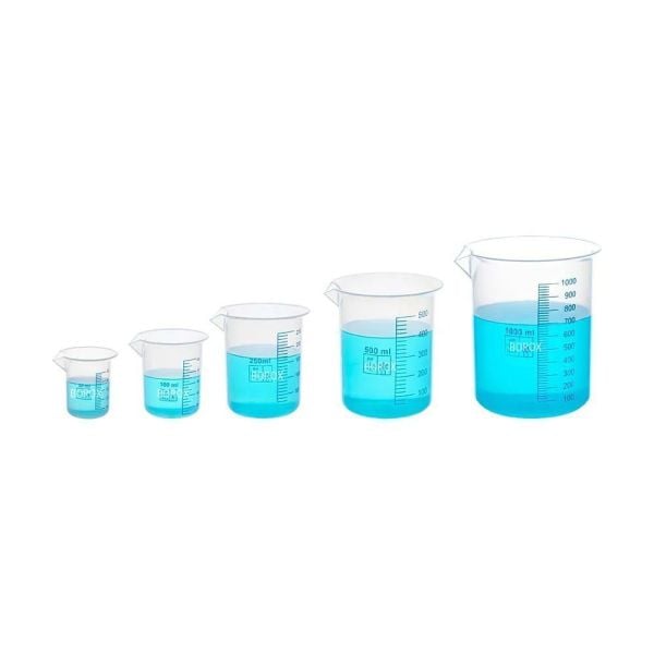 Borox Plastik Beher 1000 ml - Ölçü Kabı - Mavi Skala - 12 Adet/Toptan