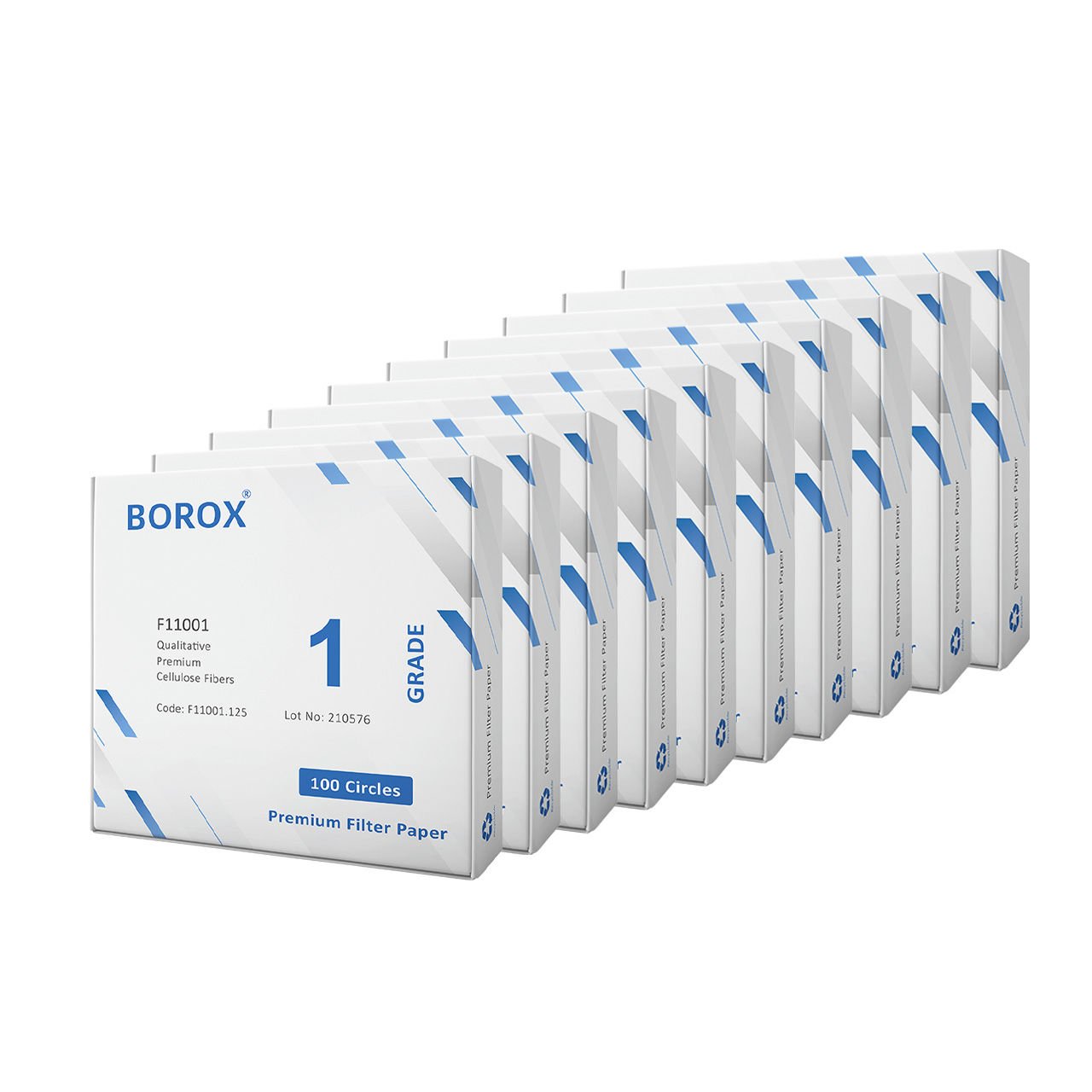 Borox Laboratuvar Filtre Kağıdı 125 mm Kalitatif - Orta Hız - Grade 1 - 10 Paket Toptan
