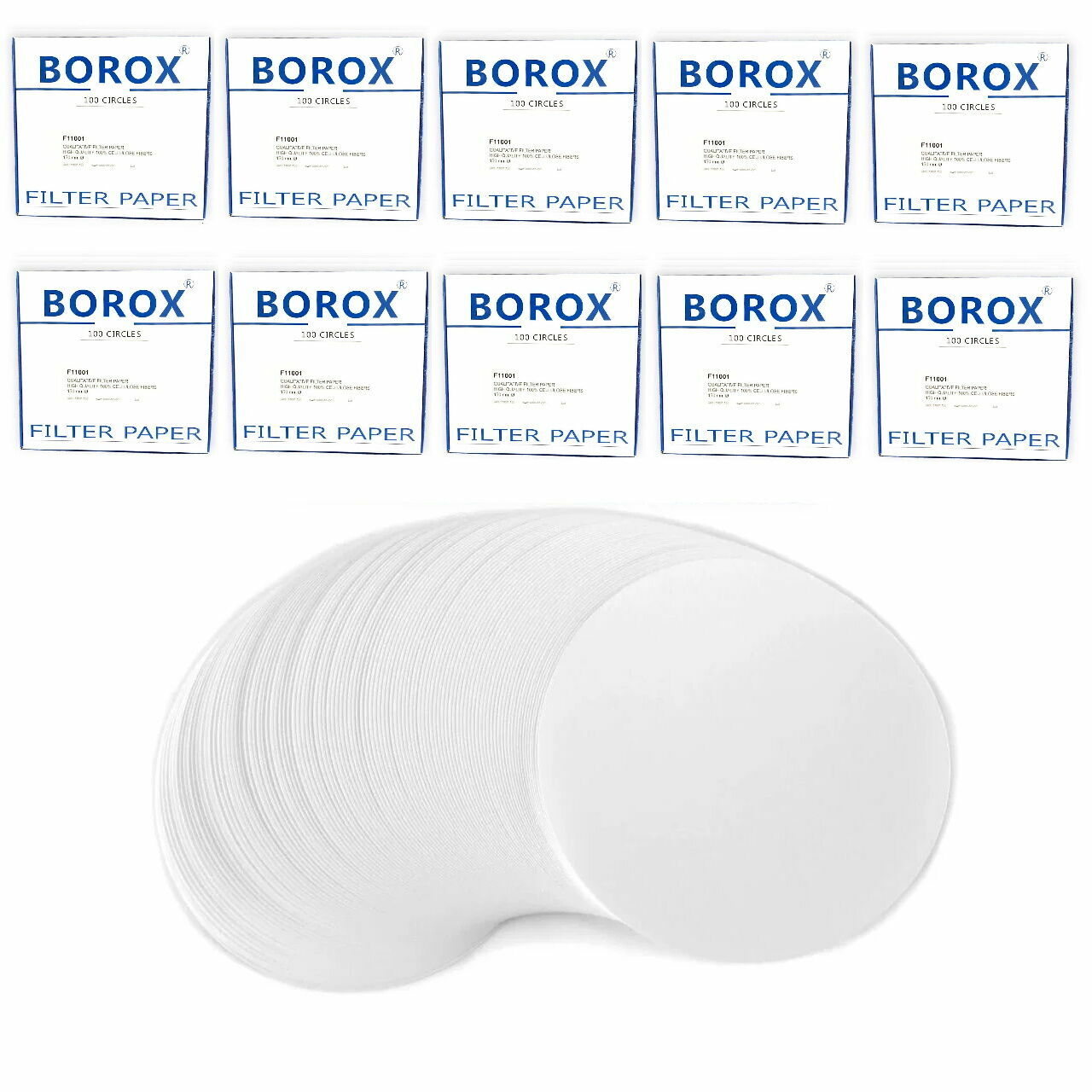 Laboratuvar Filtre Kağıdı 150 mm Nitel - Beyaz Bant Orta Hız - 10 Paket Toptan