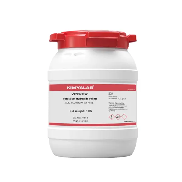 Kimyalab Potasyum Hidroksit Pelet - Potassium Hydroxide Pellets - 5 Kg HDPE Varil