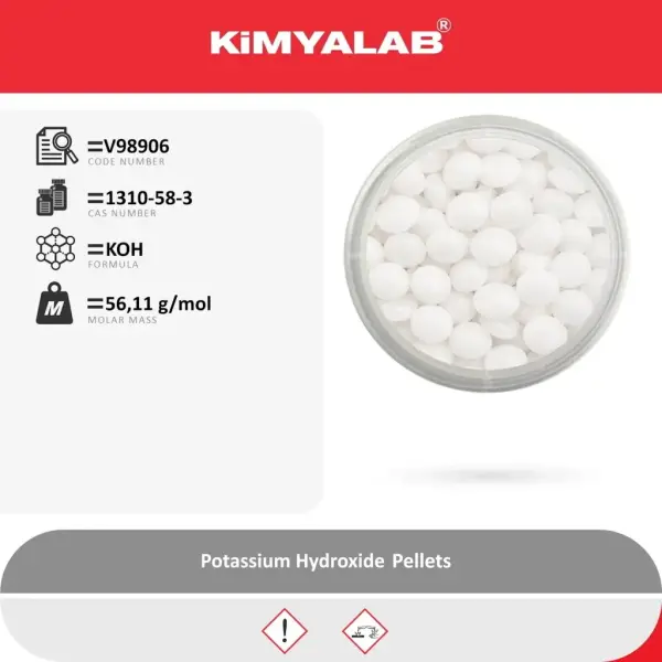 Kimyalab Potasyum Hidroksit - Potassium Hydroxide Pellets - 5 Kg HDPE Varil