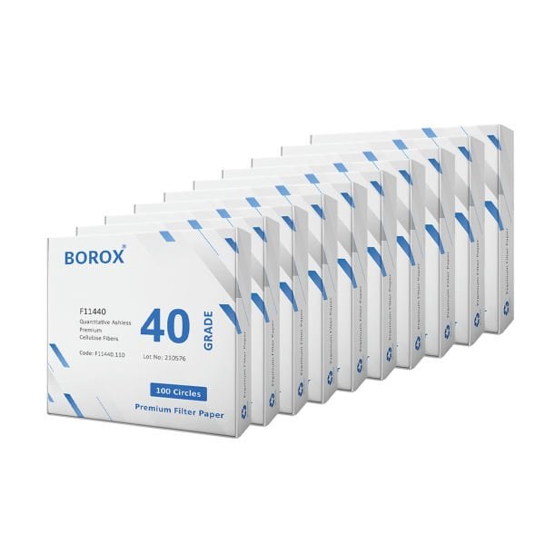 Borox Külsüz Filtre Kağıdı 110 mm Kantitatif - Orta Hız - Grade 40 - 10 Paket Toptan