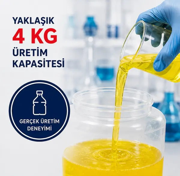 Kimyalab Eğitim Amaçlı Sıvı Bulaşık Deterjanı Yapım Kiti - 4 Kg Üretim Set