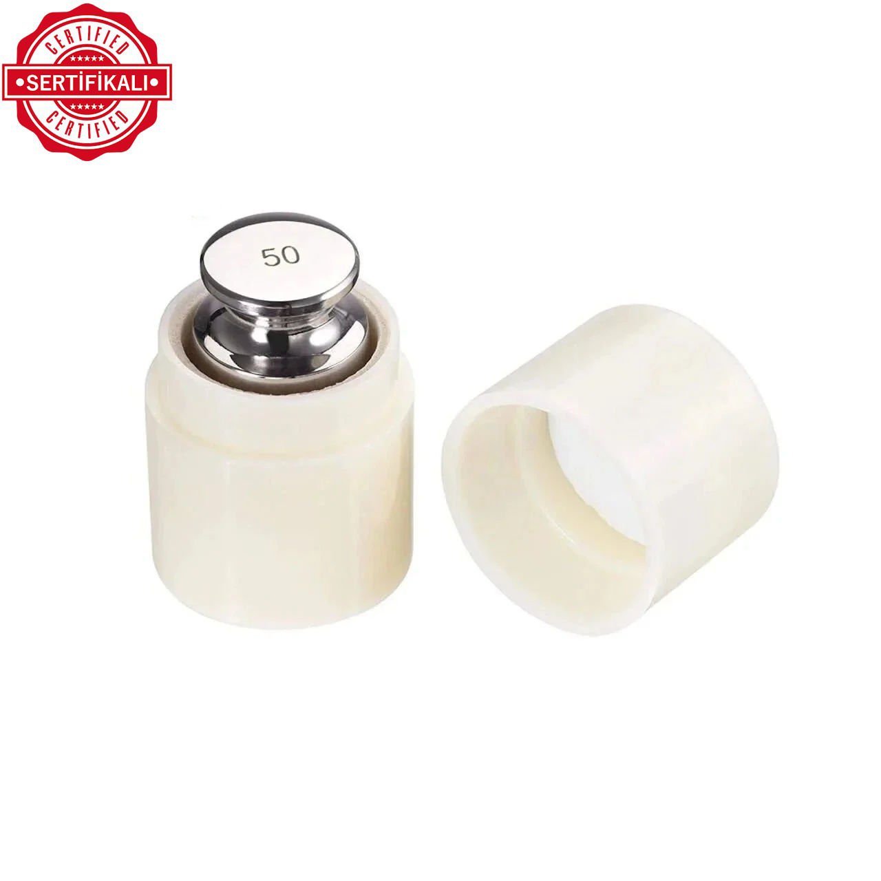 Borox Kalibrasyon Kütlesi 50g - Paslanmaz Çelik F1 Etalon Sertifikalı