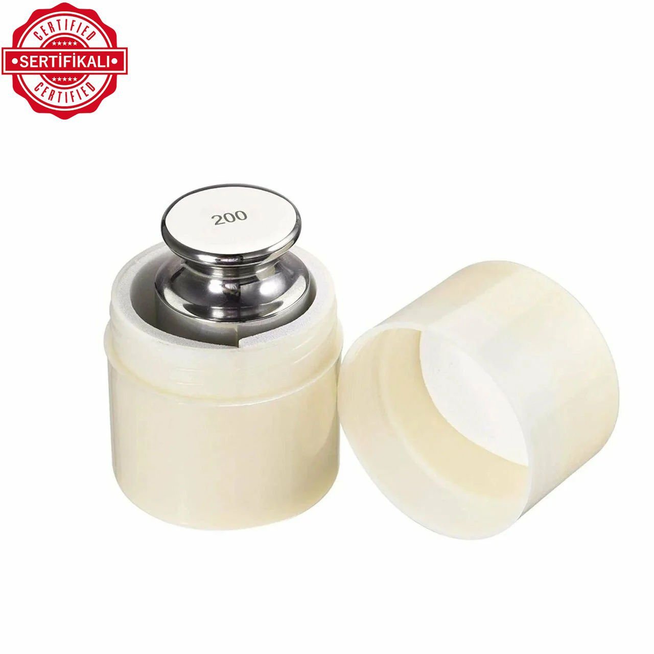 Borox Kalibrasyon Kütlesi 200g - Paslanmaz Çelik F1 Etalon Sertifikalı