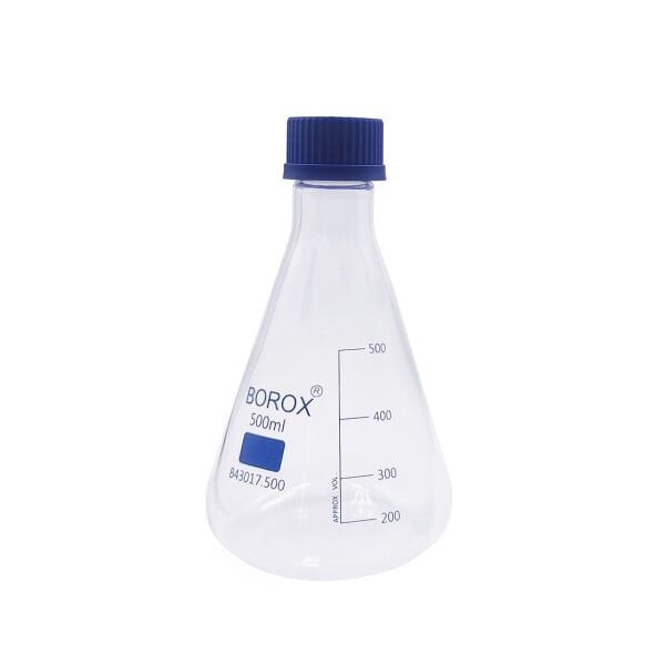 Borox Cam Erlen 500 ml - Erlenmeyer Flask Vida Kapaklı