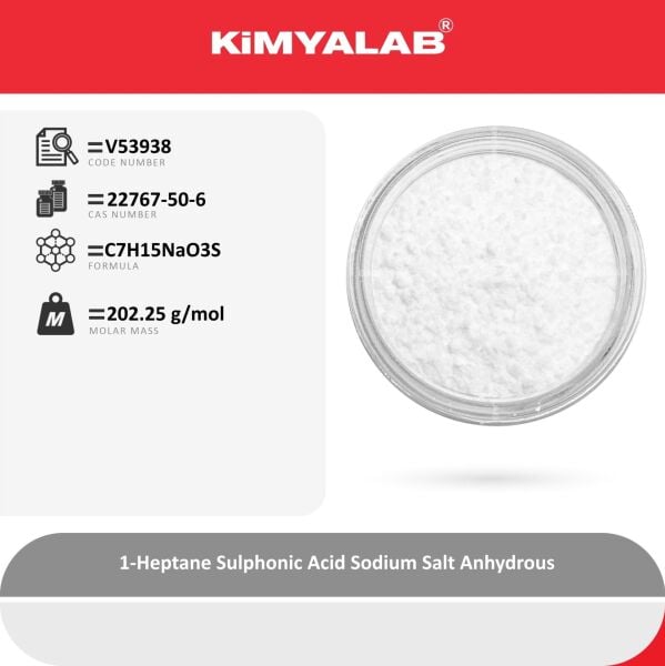 Kimyalab Heptan Sülfonik Asit Sodyum Tuzu 10g - 1-Heptane Sulphonic Acid Sodium Salt Anhydrous For HPLC