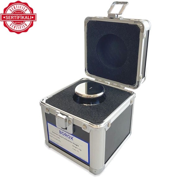Borox Kalibrasyon Kütlesi 1 Kg - Paslanmaz Çelik F1 Etalon Sertifikalı