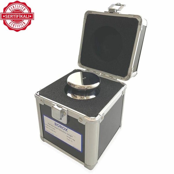 Borox Kalibrasyon Kütlesi 2 Kg - Paslanmaz Çelik F1 Etalon Sertifikalı