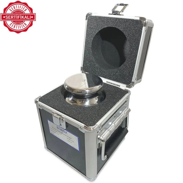 Borox Kalibrasyon Kütlesi 5 Kg - Paslanmaz Çelik F1 Etalon Sertifikalı