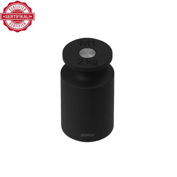 Borox Kalibrasyon Kütlesi 2kg Dökme Demir M1 Etalon Ağırlık Sertifikalı