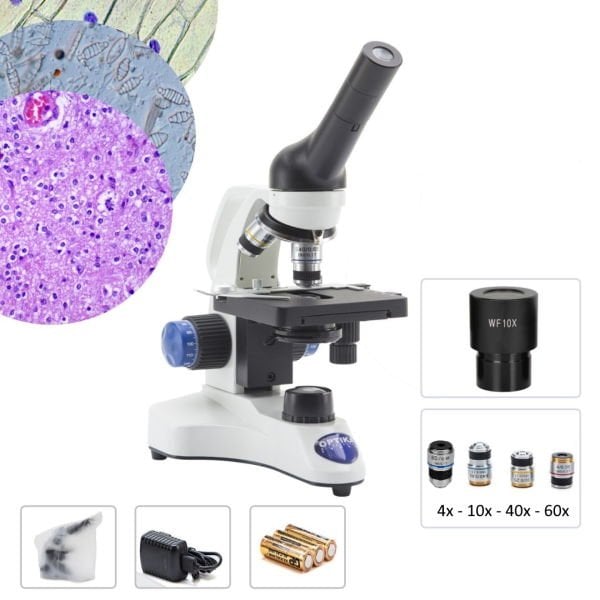 OPTIKA B-20CR LED Monoküler Mikroskop - Öğrenci Mikroskobu 4-10-40-60x Objektif