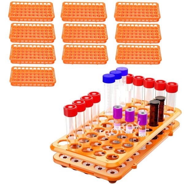 Deney Tüpü Standı 10mm-18mm Arası Tüpler İçin - 50 Delikli - 10 Adet/Paket