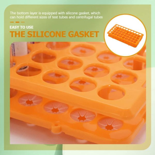 Deney Tüpü Standı 10mm-18mm Arası Tüpler İçin - 50 Delikli - 10 Adet/Paket